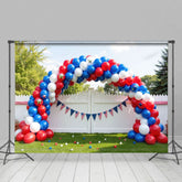 Aperturee - Aperturee Red White Blue Balloons Fence Cake Smash Backdrop
